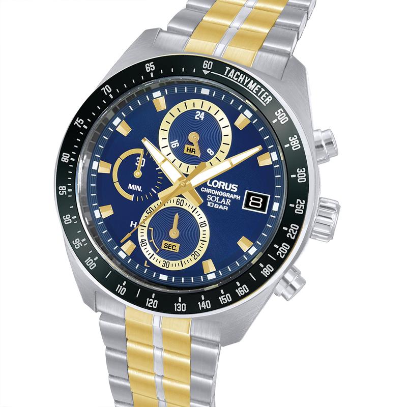 Lorus Men's Solar Chronograph Stainless Steel Watch