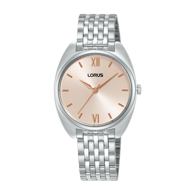 Lorus RH839CX9 Women's 30mm Quartz Watch Silver Light Pink Sunray Dial