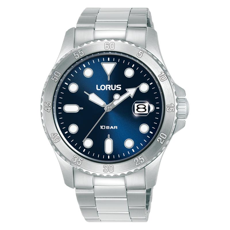 Lorus Sports Men's Quartz Watch Dark Blue Sunray Dial