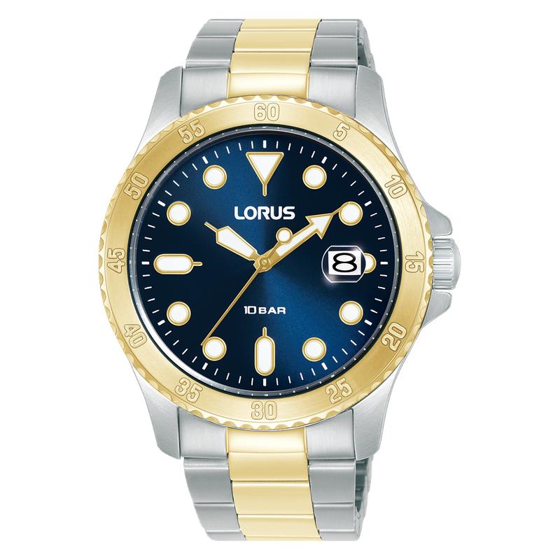 Lorus Sports Men's Quartz Watch Dark Blue Sunray Dial
