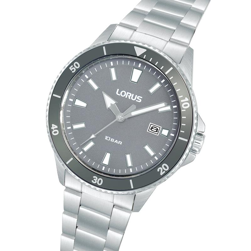 Lorus Sports Men's Quartz Watch Light Grey Sunray Dial