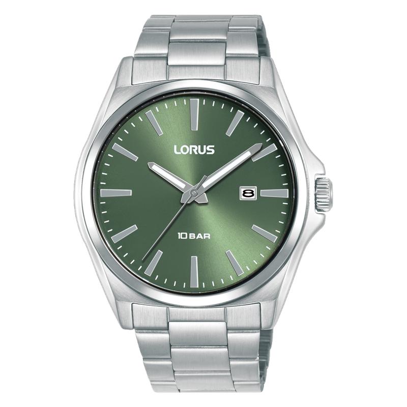 Lorus Sports Men's Quartz Watch Stainless Steel Dry Green Sunray Dial