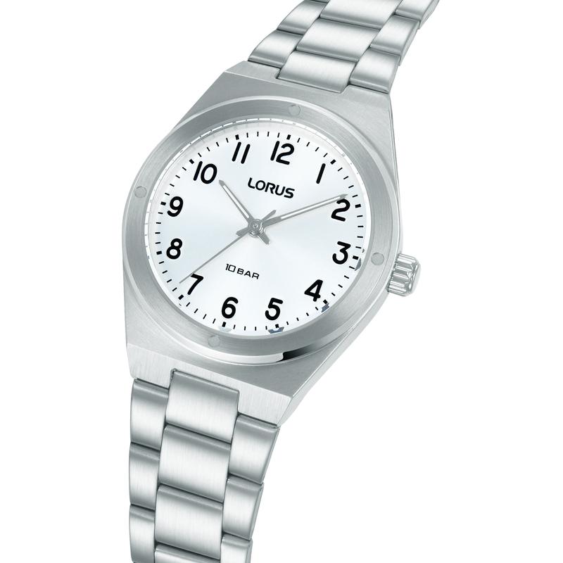Lorus Sports RG287YX9 Women's 32mm Quartz Watch Silver White Sunray Dial
