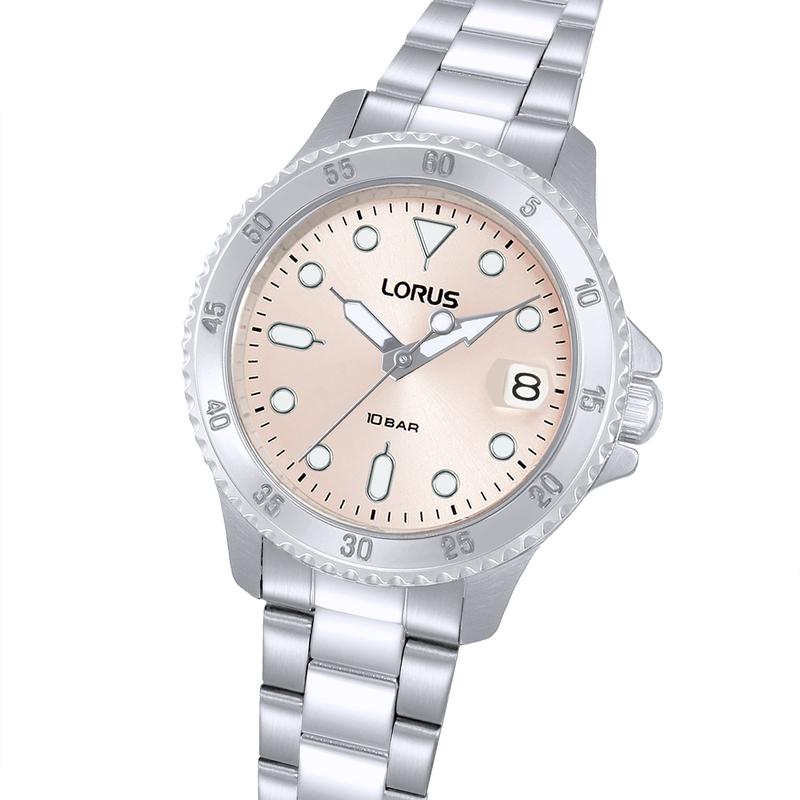 Lorus Sports RG817DX9 Women's 34mm Quartz Watch Light Pink Sunray Dial