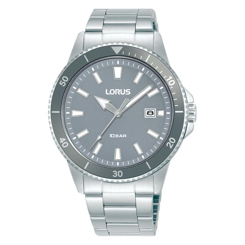 Lorus Sports RH907SX9 Men's 40mm Quartz Watch Light Grey Sunray Dial