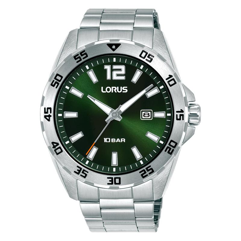 Lorus Sports RH933SX9 Men's 43mm Quartz Watch Dark Green Sunray Dial