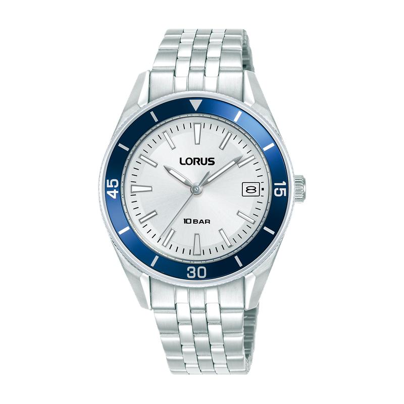 Lorus Sports RH943SX9 Women's 34mm Quartz Watch Silver White Sunray Dial