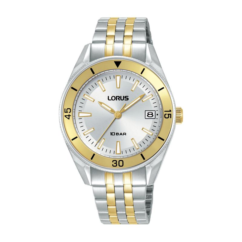 Lorus Sports RH945SX9 Women's 34mm Quartz Watch Silver White Sunray Dial