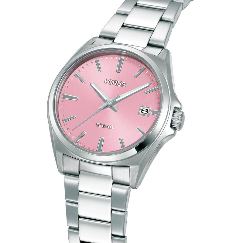 Lorus Sports RH957SX9 Women's 34mm Quartz Watch Pink Sunray Dial