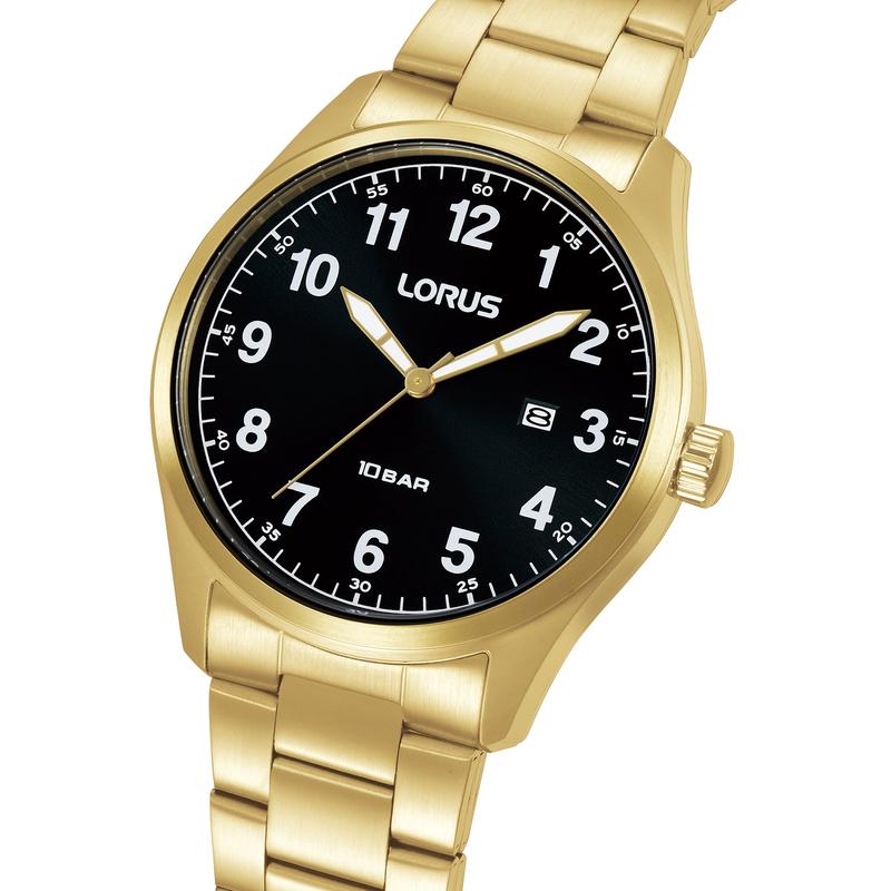 Lorus Sports RH976SX9 Men's 42mm Quartz Watch Black Sunray Dial