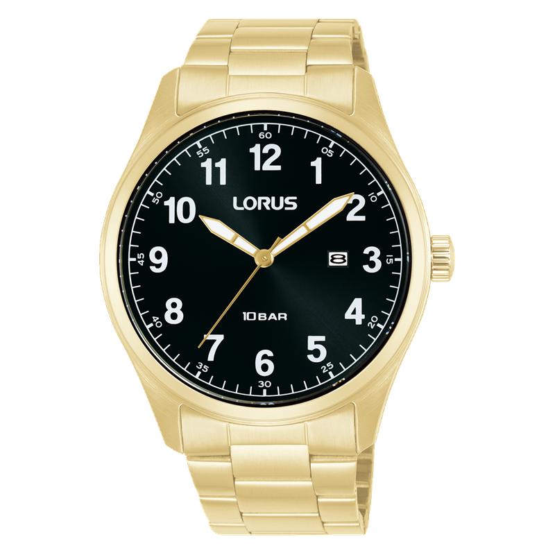 Lorus Sports RH976SX9 Men's 42mm Quartz Watch Black Sunray Dial