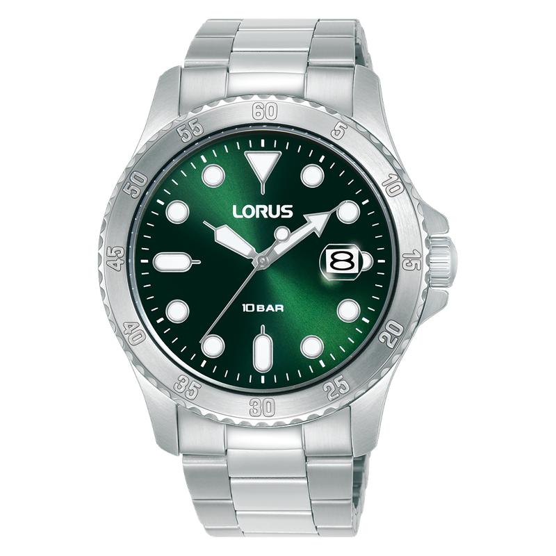 Lorus Sports RS969DX9 Men's 42mm Quartz Watch Dark Green Sunray Dial