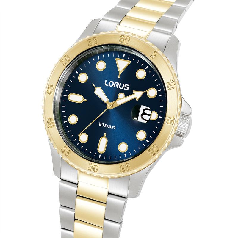 Lorus Sports RS970DX9 Men's 42mm Quartz Watch Dark Blue Sunray Dial