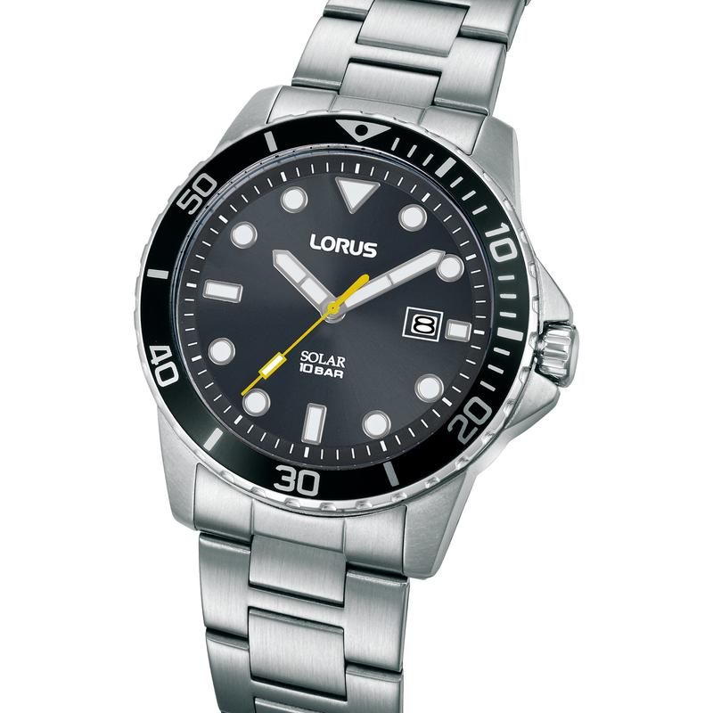 Lorus Sports RX301BX9 Men's 42mm Quartz Watch Black Sunray Dial