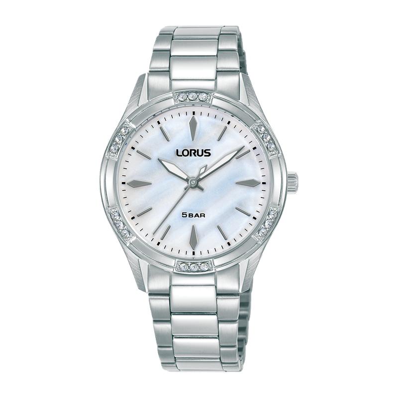 Lorus Women's Quartz Watch Silver White Mother-of-Pearl Dial