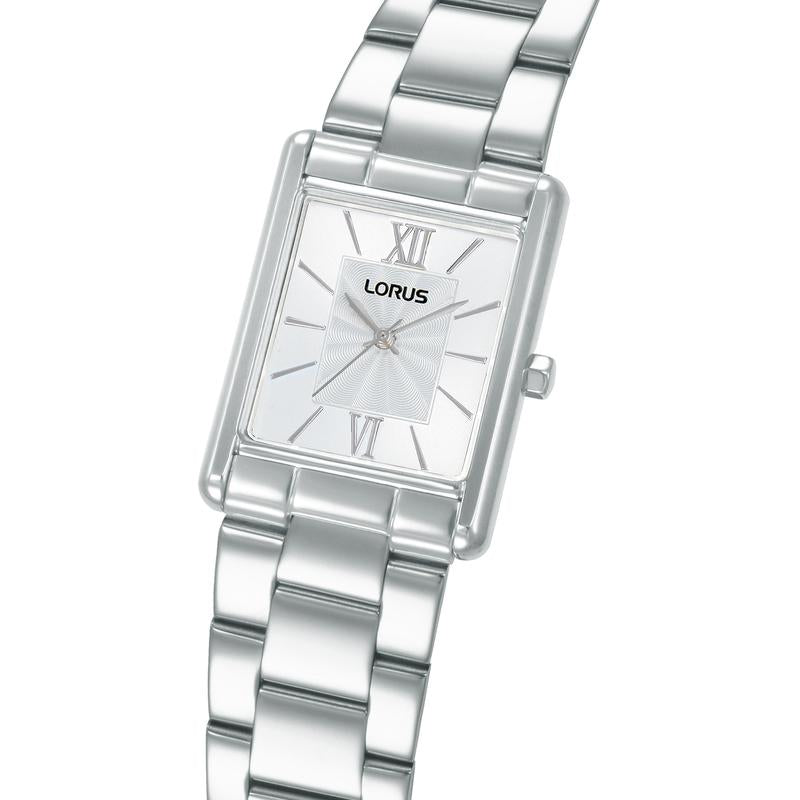 Lorus Women's Quartz Watch Silver White Sunray Dial
