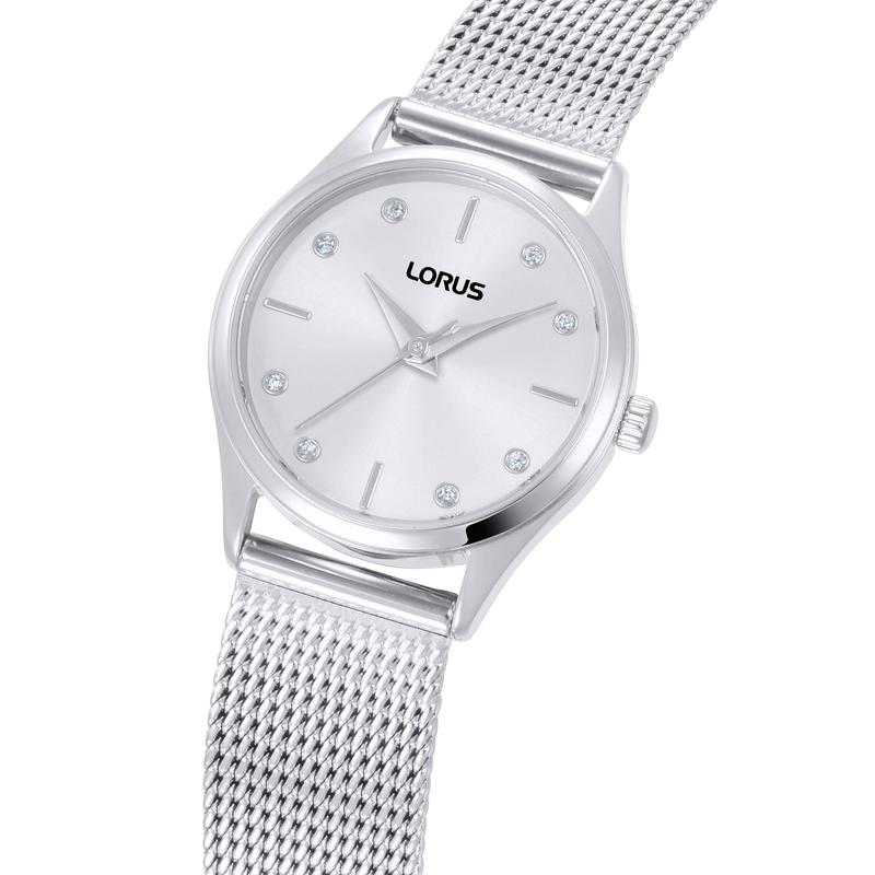 Lorus Women's Quartz Watch Silver White Sunray Dial