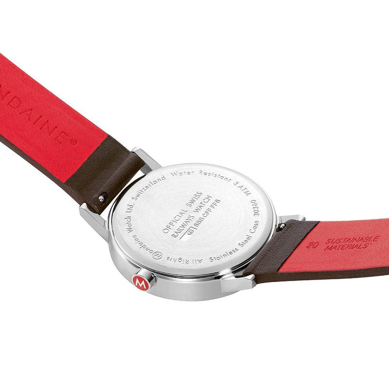 Mondaine Classic Brown Grape Leather Analogue Watch 40mm