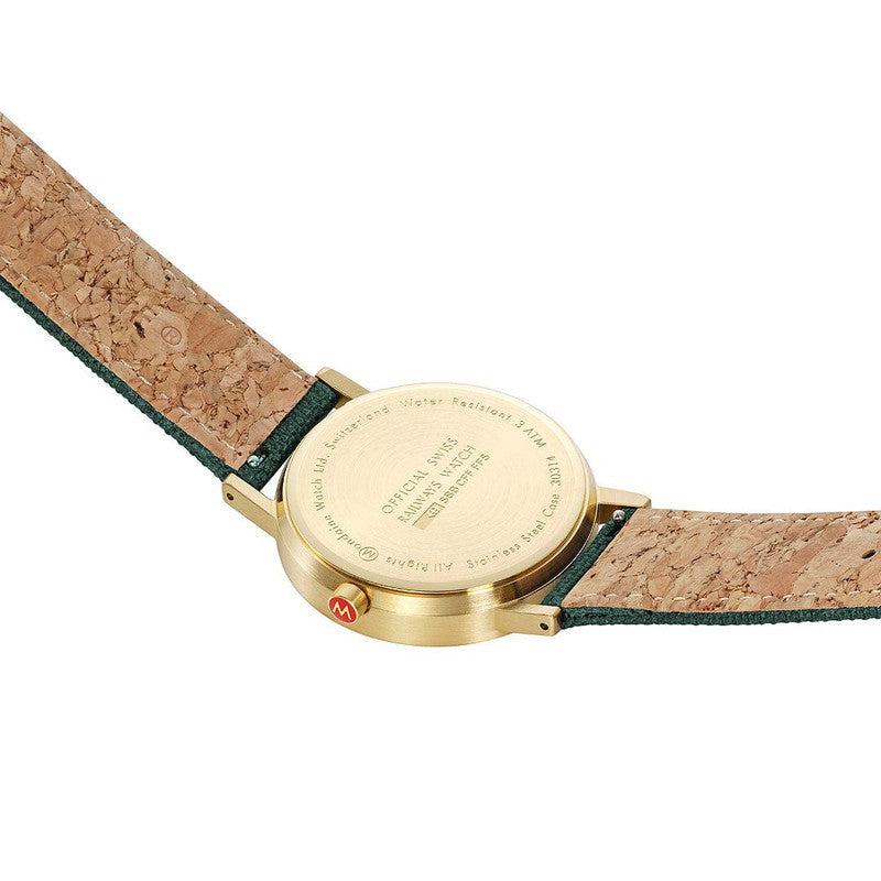 Mondaine Classic Forest Green Textile Analogue Watch 36mm