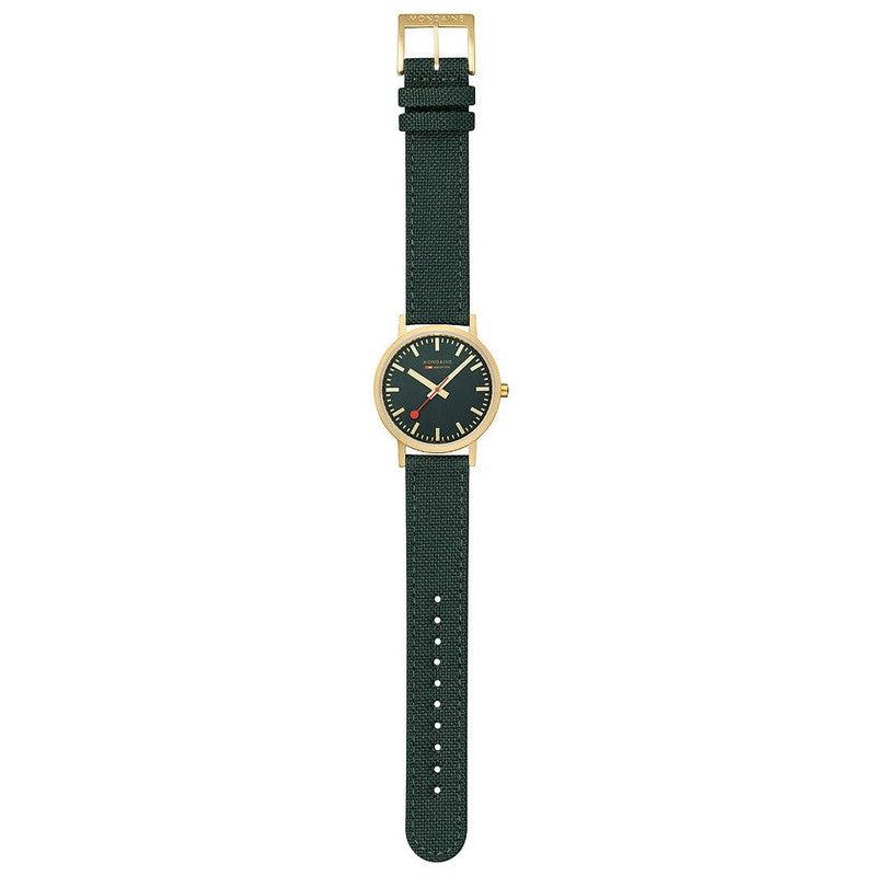 Mondaine Classic Forest Green Textile Analogue Watch 36mm