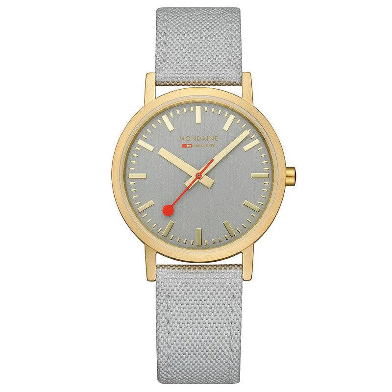 Mondaine Classic Good Gray Textile Analogue Watch 36mm