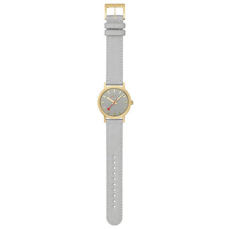 Mondaine Classic Good Gray Textile Analogue Watch 36mm