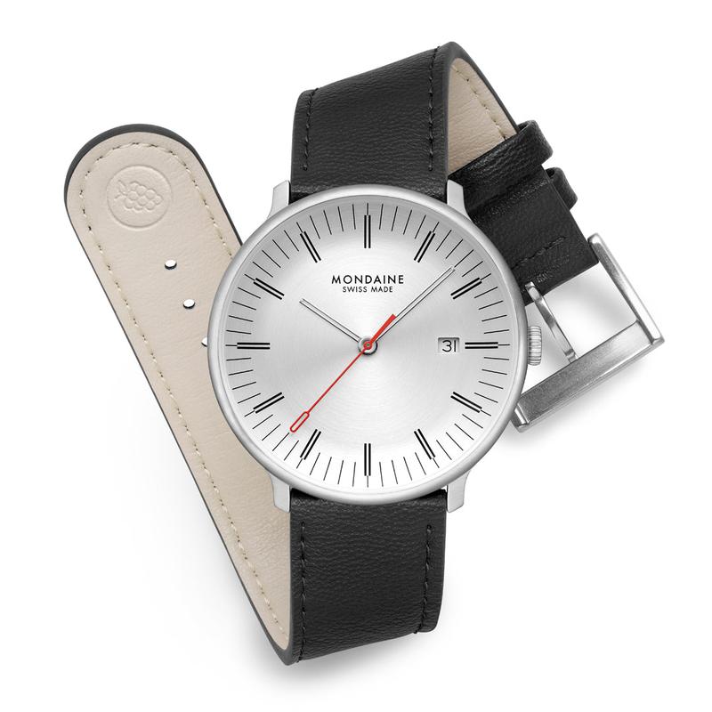 Mondaine Doppio 41mm Leather Watch