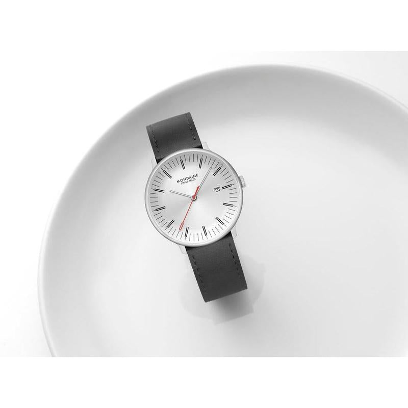 Mondaine Doppio 41mm Leather Watch