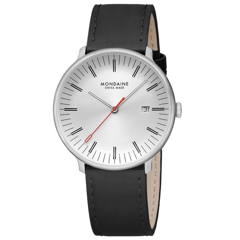 Mondaine Doppio 41mm Leather Watch