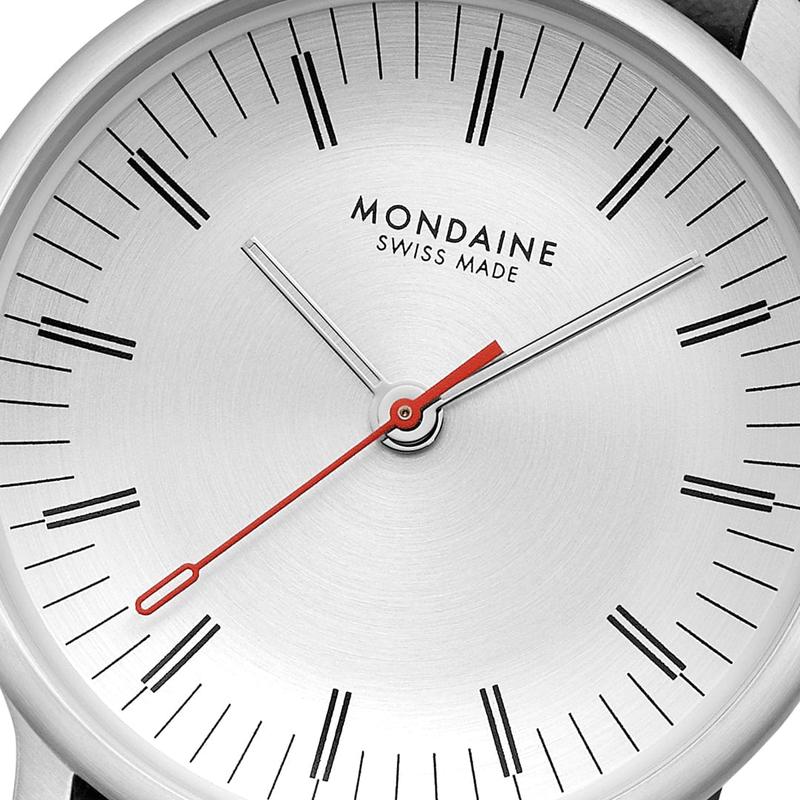 Mondaine Doppio Black Vegan Grape Leather Quartz Watch