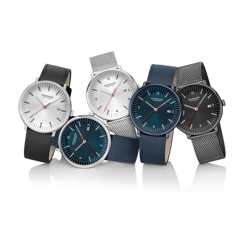 Mondaine Doppio Blue Vegan Leather Watch