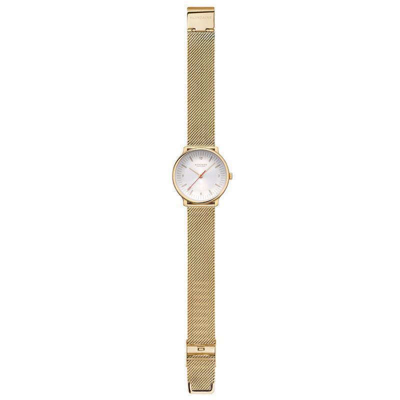 Mondaine Doppio Gold-Plated Stainless Steel Minimalist Quartz Watch