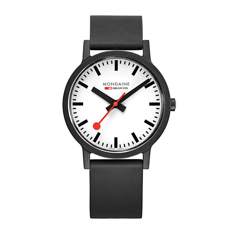Mondaine Essence Black Rubber Strap 41mm
