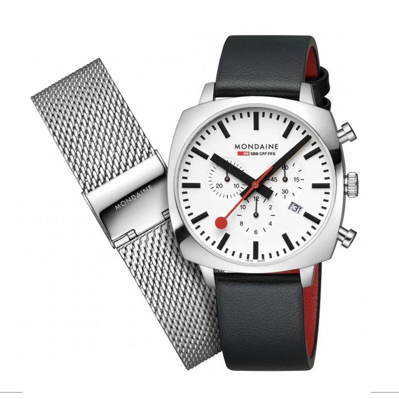 Mondaine Grand Cushion Chrono Watch 41mm