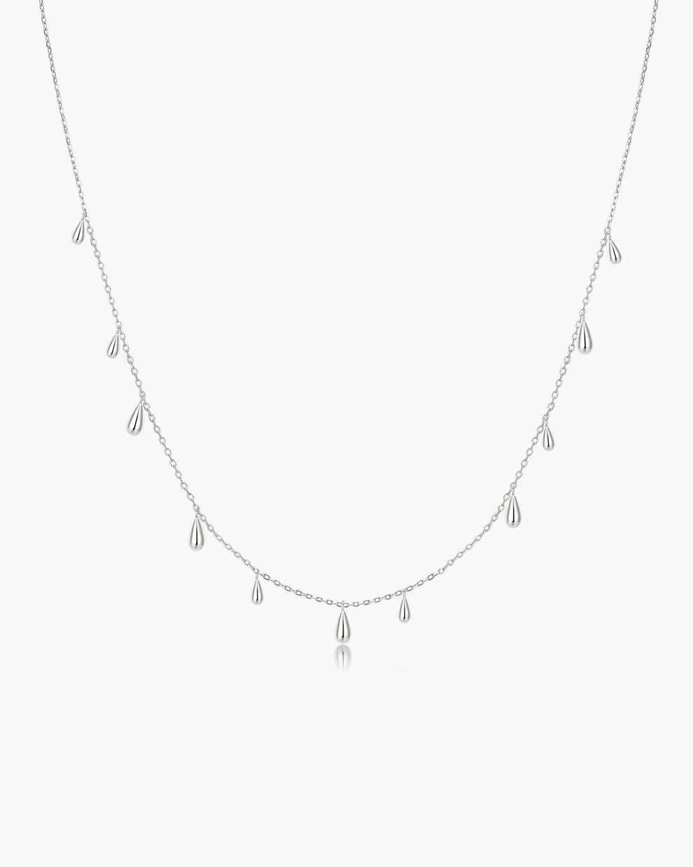 Ania Haie Fluid Light Polished Teardrop Station Necklace