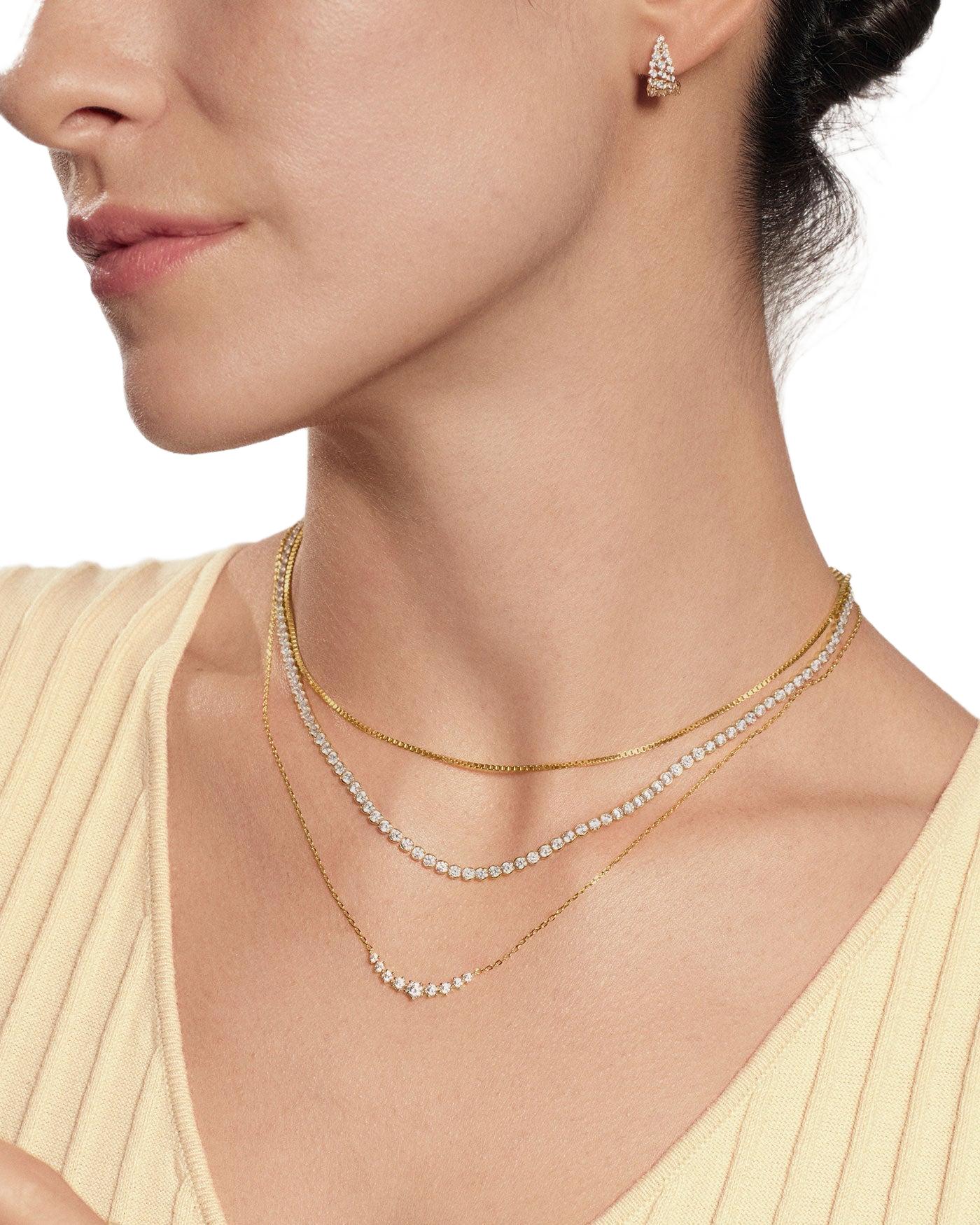 Ania Haie Gold Graduated Pave Arc Necklace