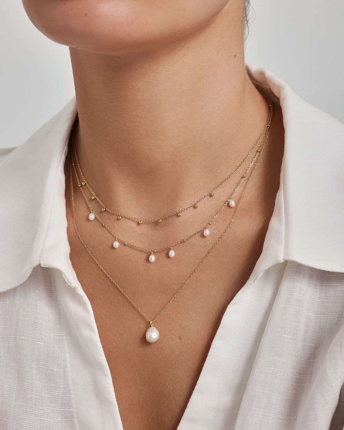 Ania Haie Gold Dangling Bead Station Necklace