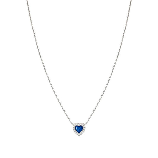 Nomination All My Love Necklace, Heart, Blue Cubic Zirconia, Silver