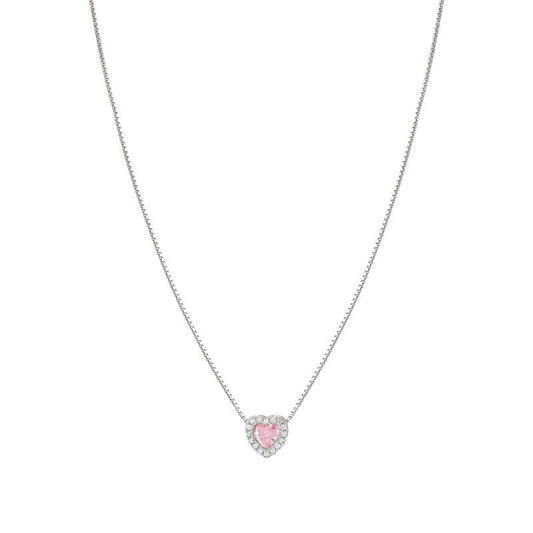 Nomination All My Love Necklace, Heart, Pink Cubic Zirconia, Silver
