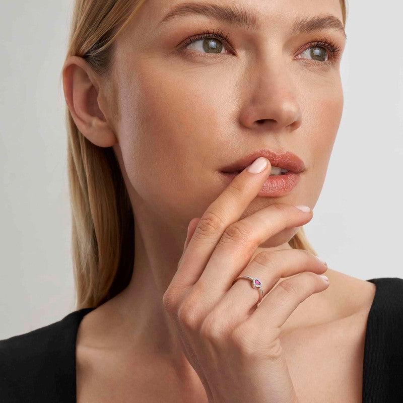 Nomination All My Love Ring, Heart, Blue Cubic Zirconia, Silver