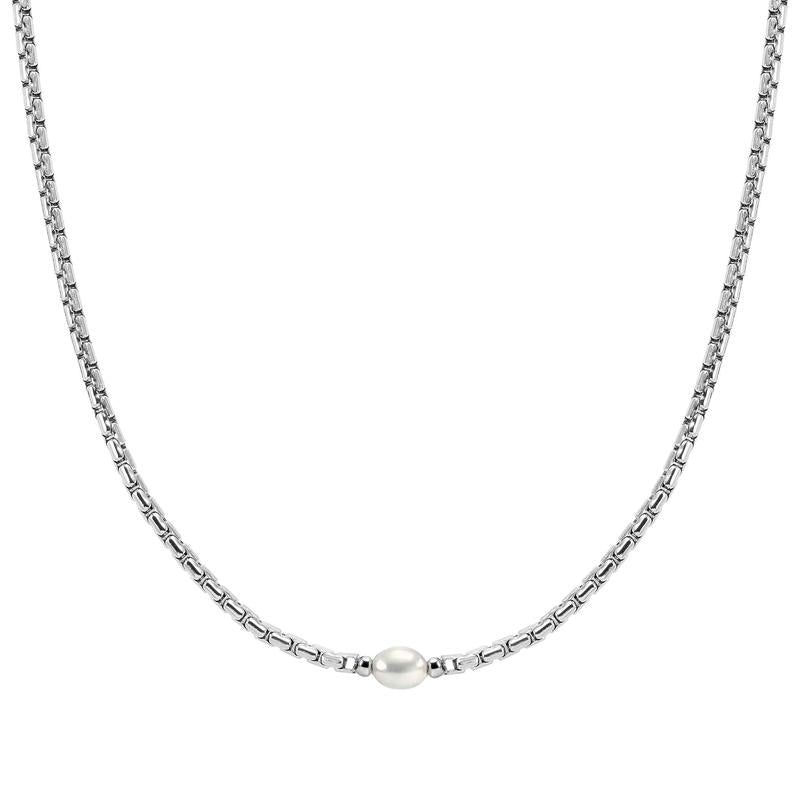 Nomination Bold Steel necklace with white pearl
