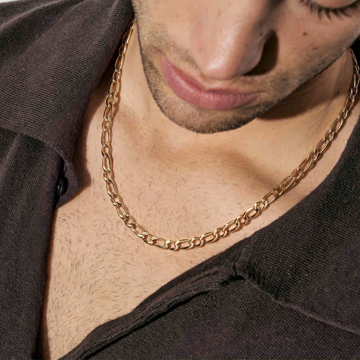 Nomination Bold Steel yellow PVD necklace, side view