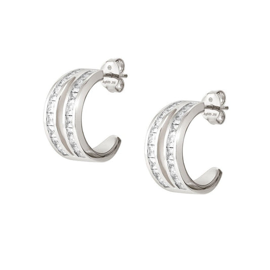 Nomination Carismatica Earrings, White Cubic Zirconia, Silver