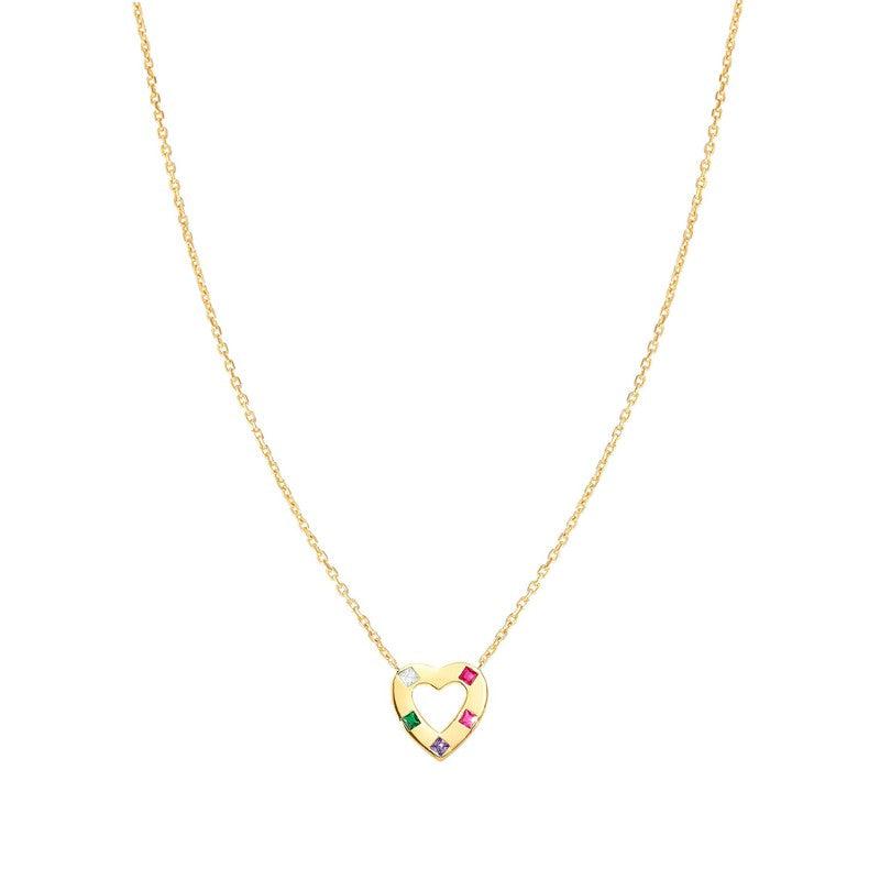 Nomination Carismatica Necklace, Heart, Multicolour Cubic Zirconia, 18K Gold
