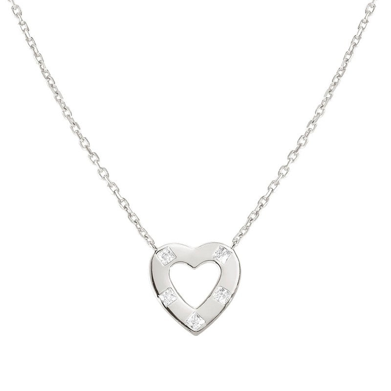 Nomination Carismatica Necklace, Heart, White Cubic Zirconia, Silver