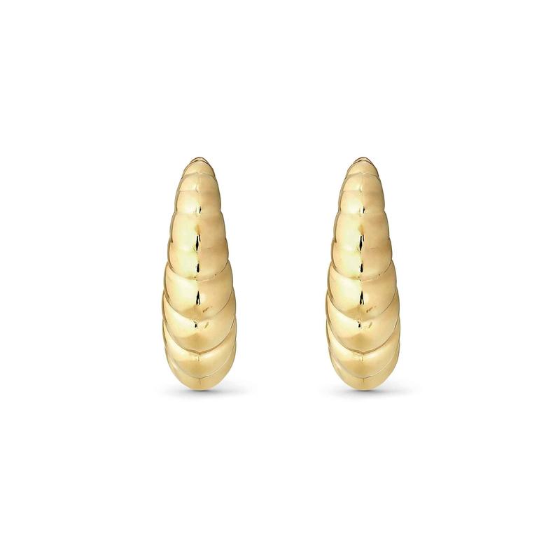 Nomination Chic Puffy Croissant Gold Hoop Earrings