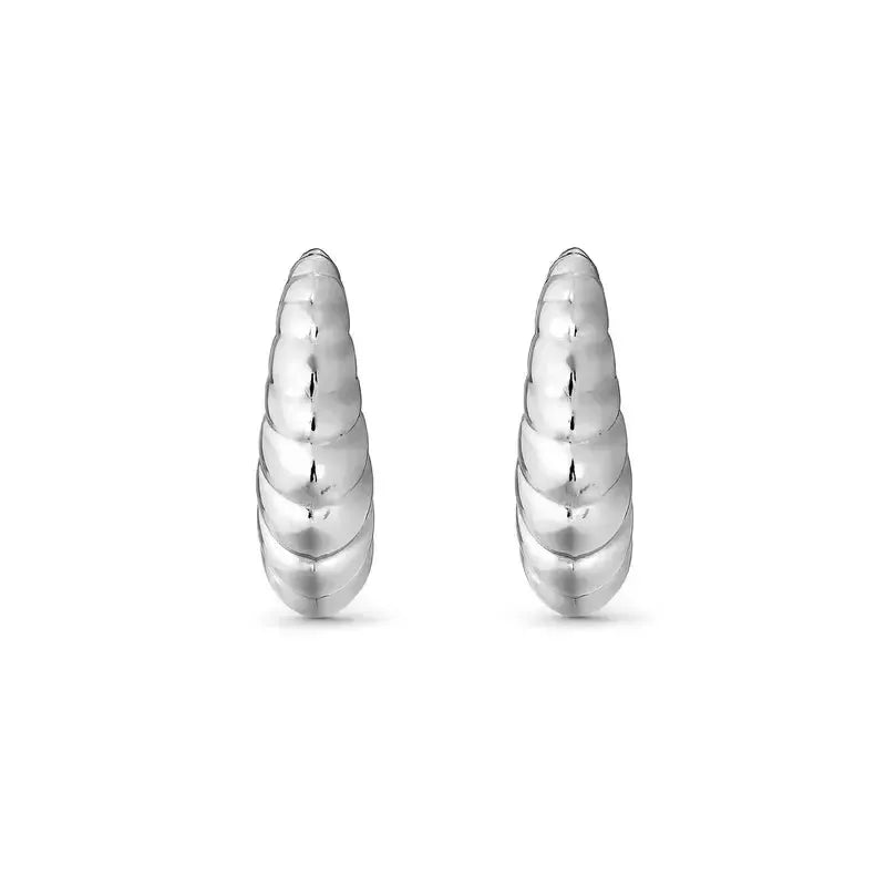 Nomination Chic Puffy Croissant Silver Hoop Earrings
