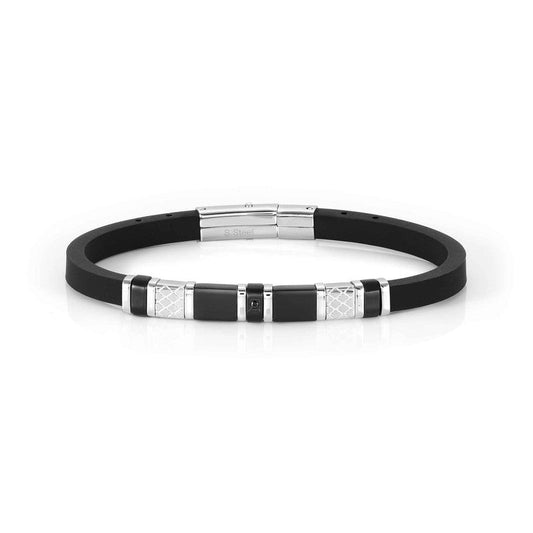 Nomination City Bracelet, Rubber & One Black Cubic Zirconia, Stainless Steel