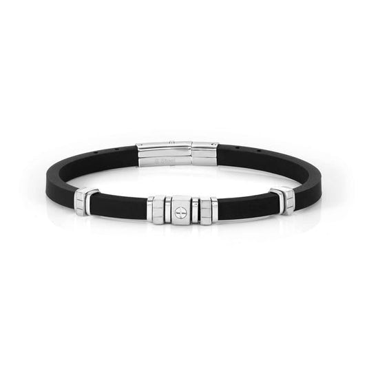 Nomination City Bracelet, Rubber & Silver, Stainless Steel