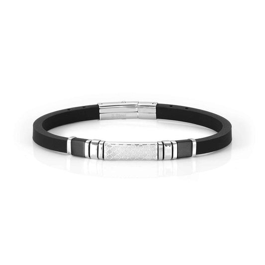 Nomination City Bracelet, Rubber & Silver, Stainless Steel